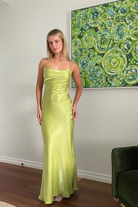 Chic Sheath Spaghetti Straps Cowl Neck Sleeveless Party Dress for Women