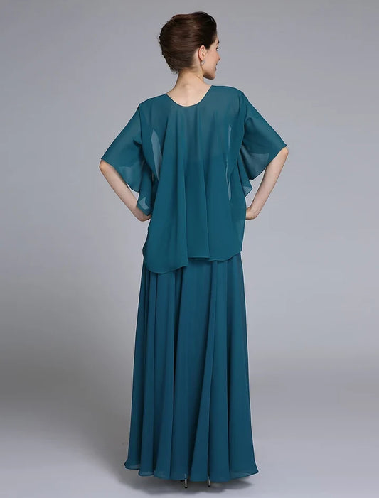 Elegant A-Line Sweetheart Sleeveless Ruched Sequin Chiffon Floor-Length Mother of the Bride Dress