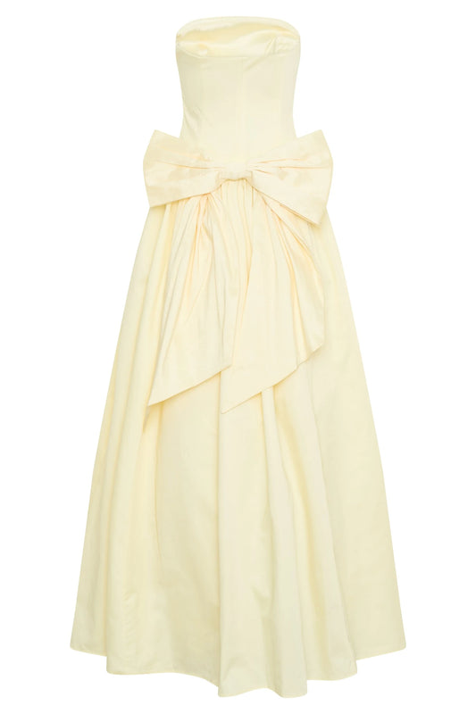 Elegant A-Line Strapless Sleeveless Bow Back Formal Party Dress