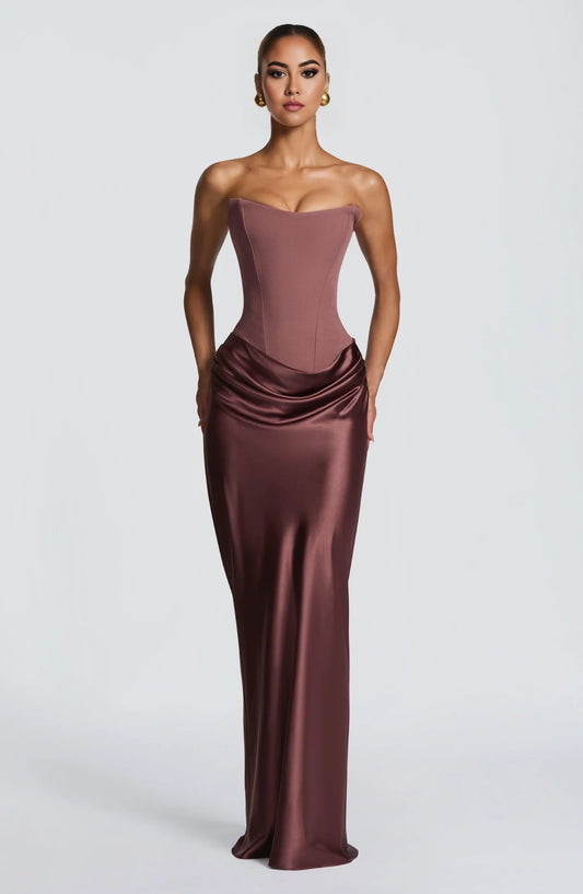 Elegant Sheath Sweetheart Sleeveless Corset Draped Satin Floor-Length Prom Dress